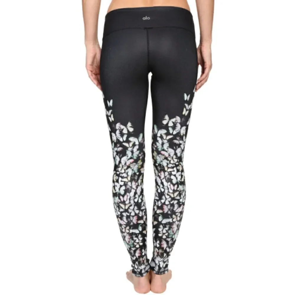 Alo Yoga Black Butterfly Leggings Extra Small NWOT